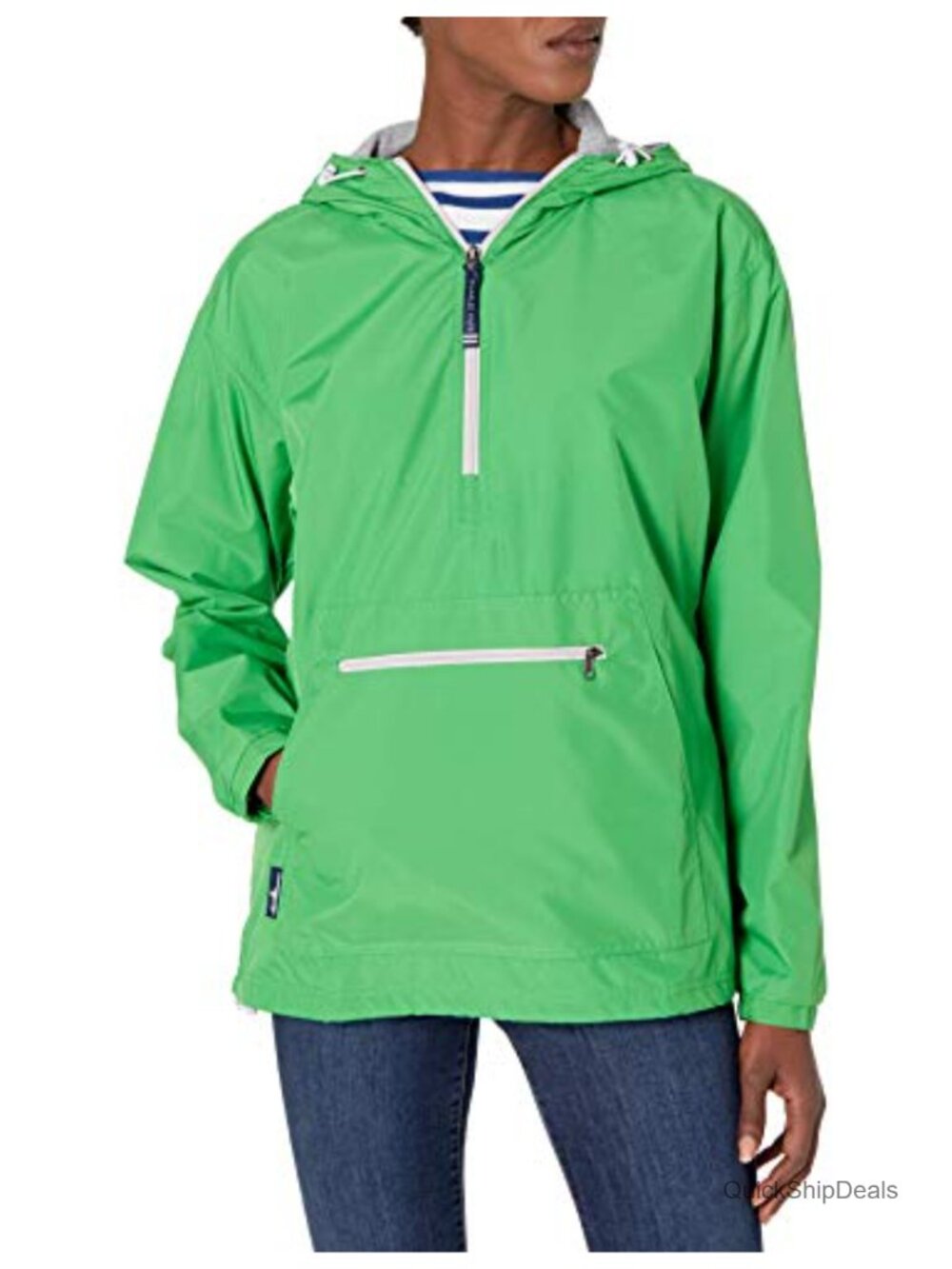 Charles River Apparel Women's Anorak Jacket Water Resistant Quarter Zip Hooded
